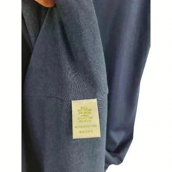 Garnet Hill Cotton Sleeveless Jersey Tank Midi Dress Blue Size Small - Picture 6 of 6